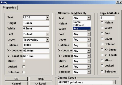 4. 可對字符和阻焊進行適當?shù)恼{整，以方便處理文件和提高效率，字符可以通過Global過濾器設置條件進行快速調整不同格式的字符